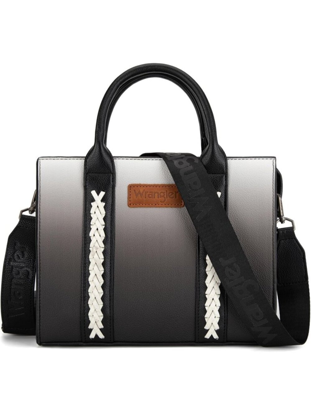 Women's white Polyester Zipper Top-handle Strap Quilted Tote Crossbody Bag